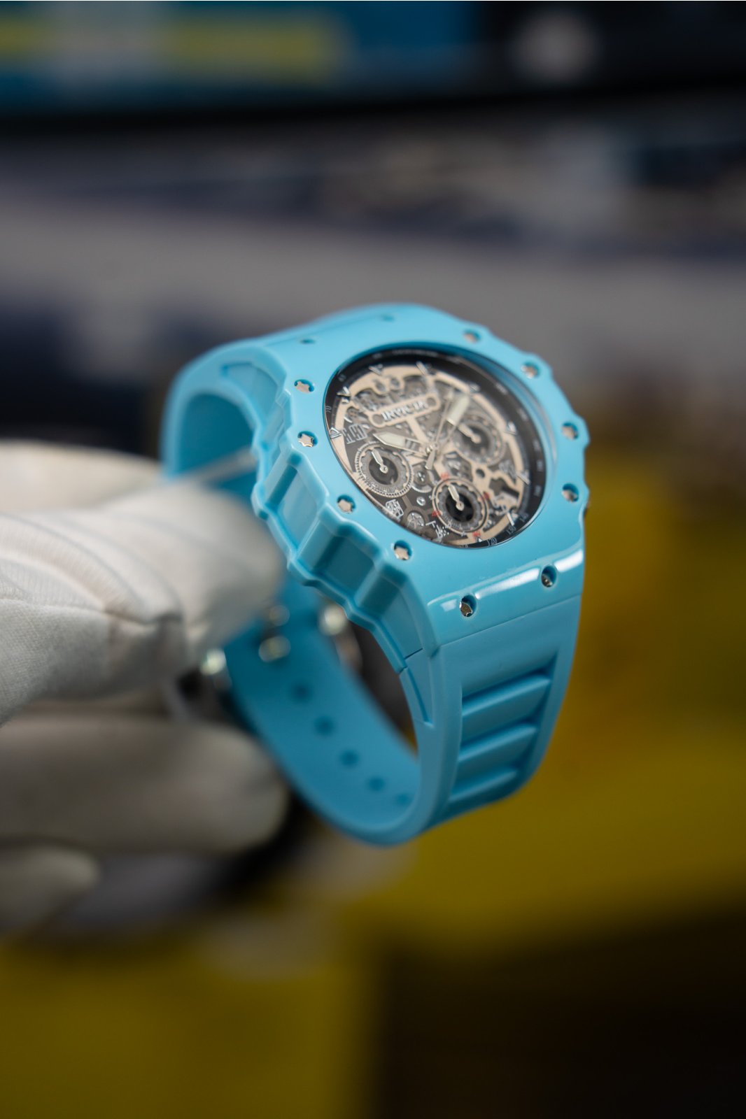 Invicta Racing 69674 Herenhorloge - Quartz Uurwerk - Acryl met Zilveren Wijzerplaat - 43 mm