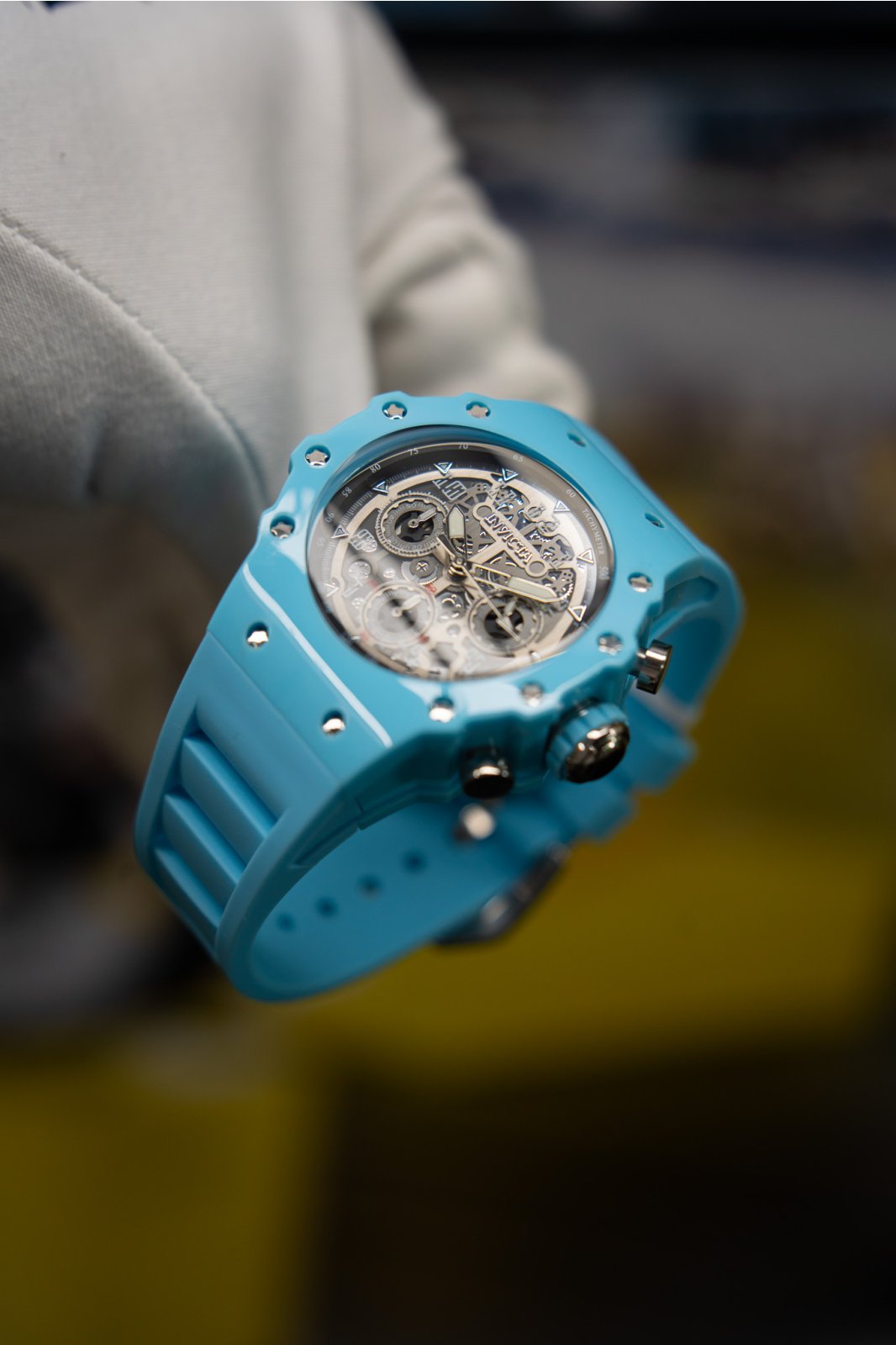Invicta Racing 69674 Herenhorloge - Quartz Uurwerk - Acryl met Zilveren Wijzerplaat - 43 mm