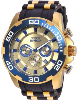 Invicta Pro Diver - SCUBA 22343 Men's Watch - Quartz Movement - Stainless Steel with Gold Dial - 50 mm