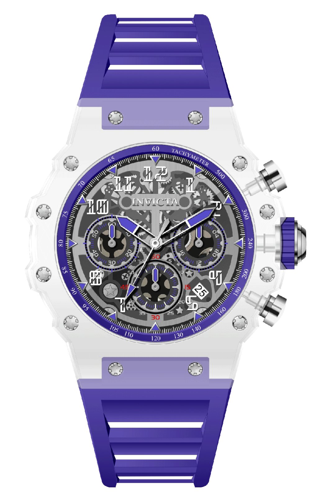 Invicta Racing 69683 Men's Watch - Quartz Movement - Acrylic with Silver Dial - 43 mm