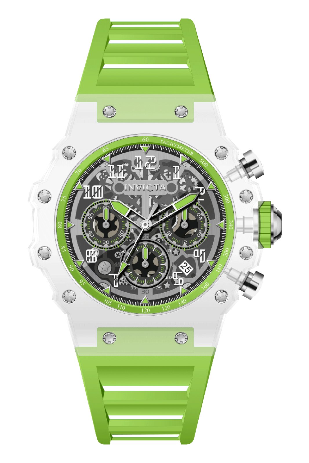 Invicta Racing 69688 Reloj de Hombre - Movimiento de Cuarzo - Acrílico con Esfera Plateada - 43 mm