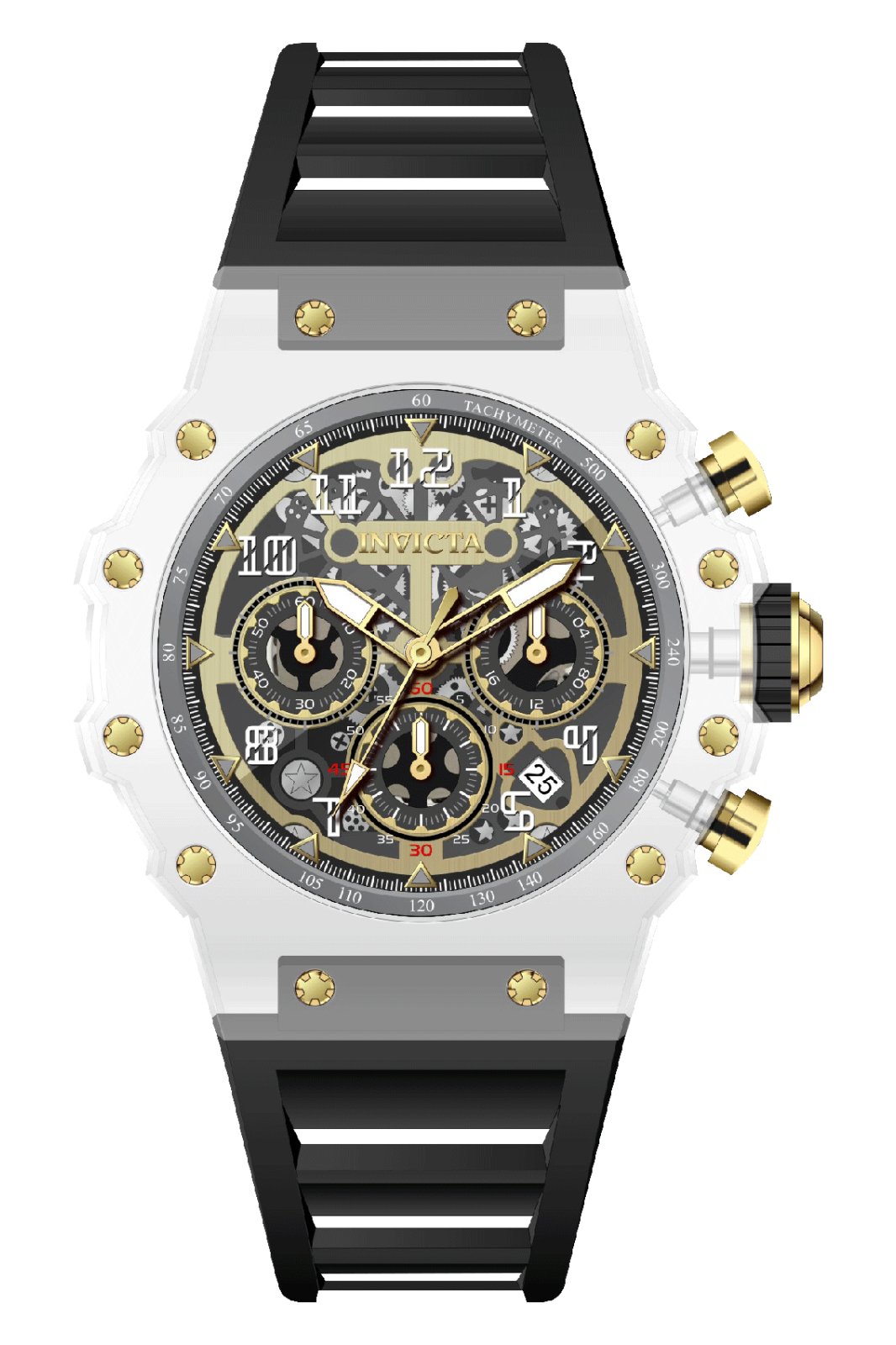 Invicta Racing 69690 Montre Homme - Mouvement Quartz - Acrylique avec Cadran Argenté - 43 mm