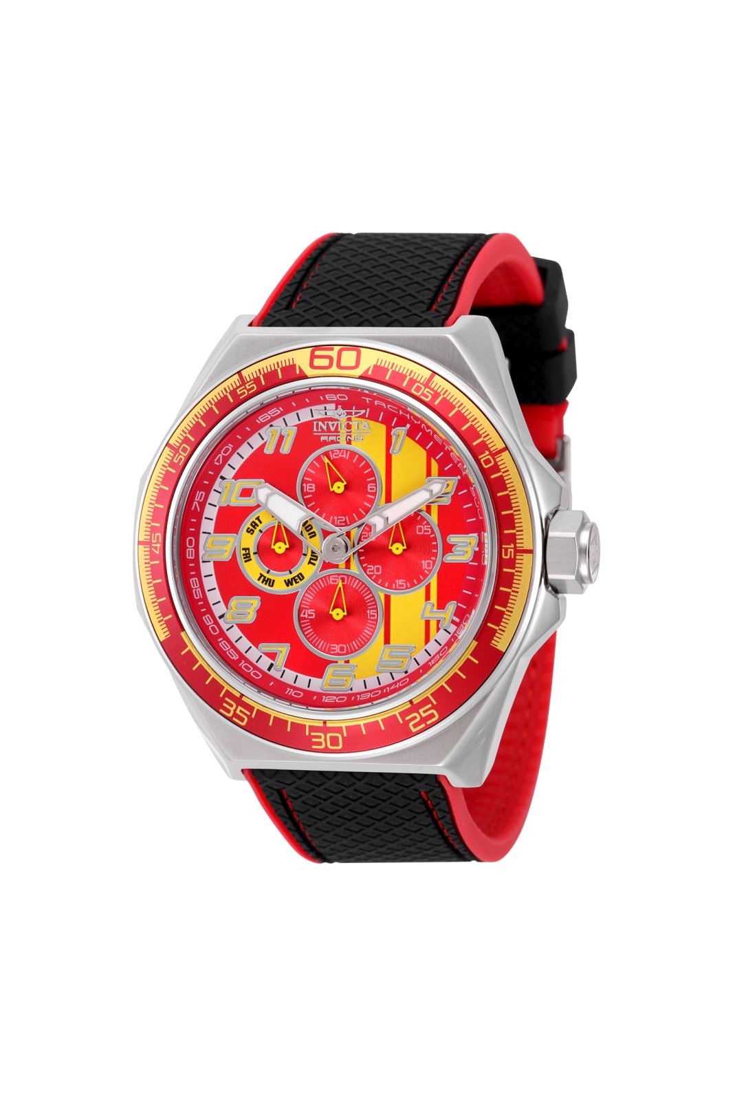 Invicta Racing 50042 Montre Homme - Mouvement Quartz - Acier Inoxydable avec Cadran Rouge - 50 mm
