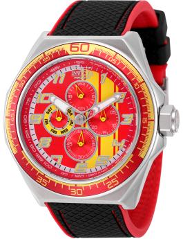 Invicta Racing 50042 Reloj para Hombre - Movimiento de Cuarzo - Acero Inoxidable con Esfera Roja - 50 mm