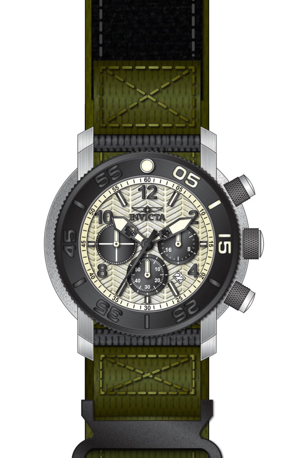 Invicta Coalition Forces 50095 Montre Homme - Mouvement Quartz - Acier Inoxydable avec Cadran Beige - 50 mm