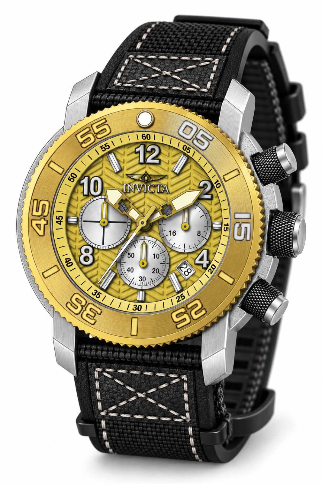 Invicta Coalition Forces 50096 Reloj de Hombre - Movimiento de Cuarzo - Acero Inoxidable con Esfera Dorada - 50 mm