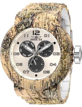 Invicta Pro Diver 50215 herreur - Quartz urværk - Rustfrit stål med beige skive - 52 mm