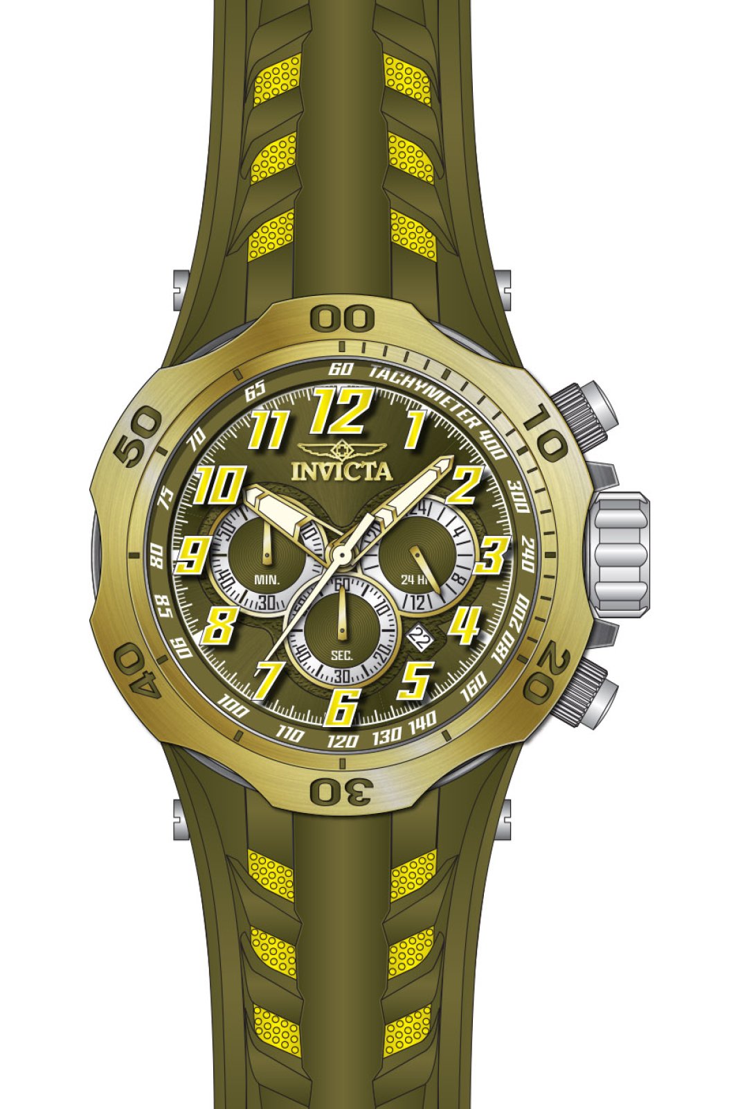 Invicta Venom 50509 Reloj para Hombre - Movimiento de Cuarzo - Acero Inoxidable con Esfera Verde - 52 mm