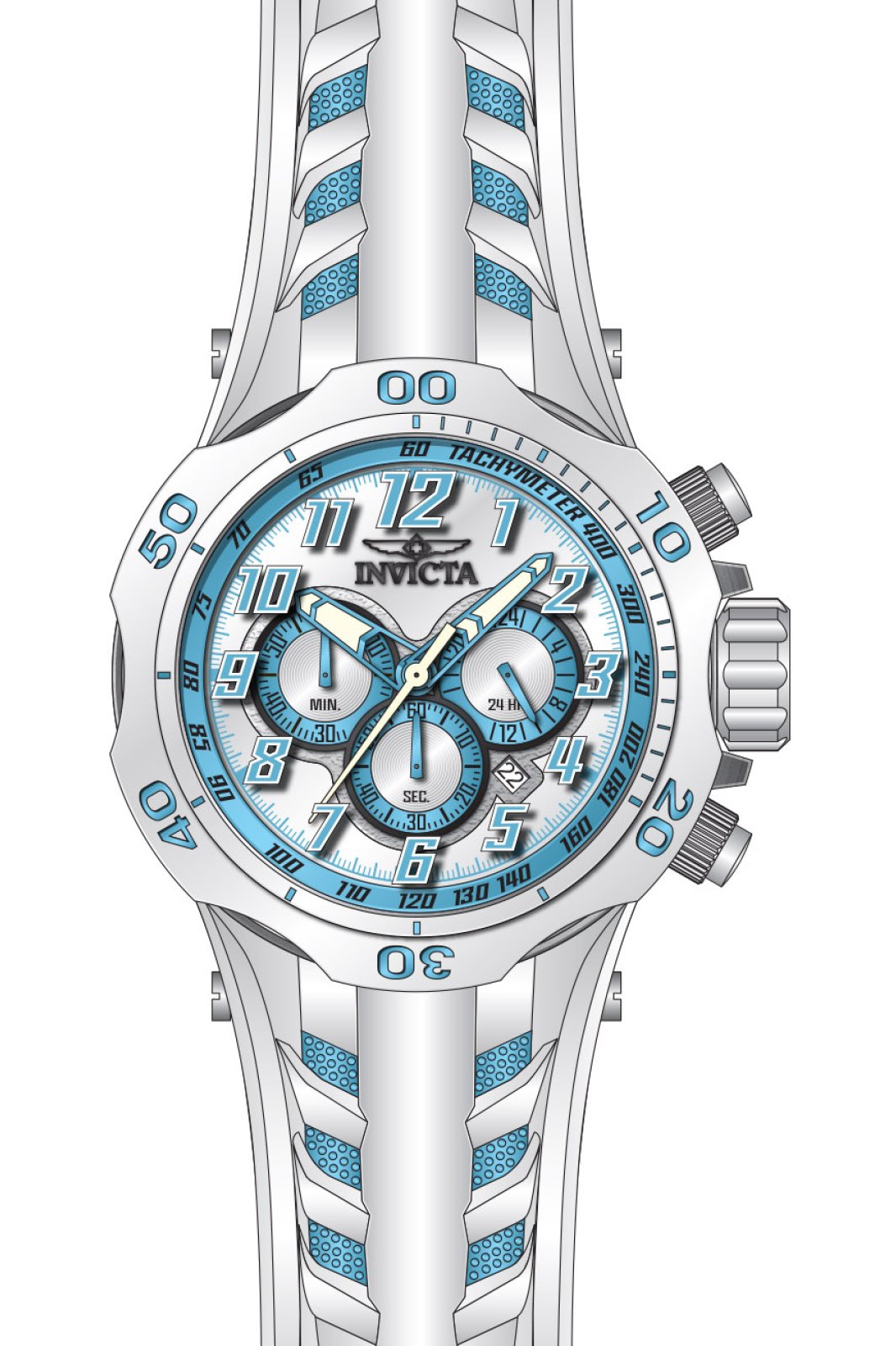 Invicta Venom 50511 Herrenuhr - Quarzwerk - Edelstahl mit blauem Zifferblatt - 52 mm