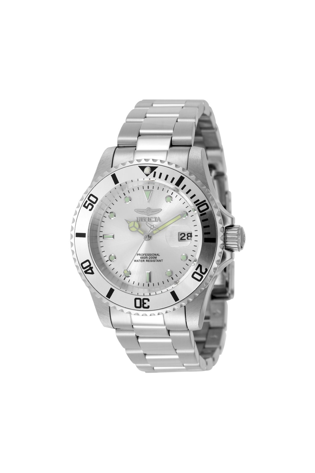 Invicta Pro Diver 50587 Reloj para Hombre - Movimiento de Cuarzo - Acero Inoxidable con Esfera Plateada - 40 mm