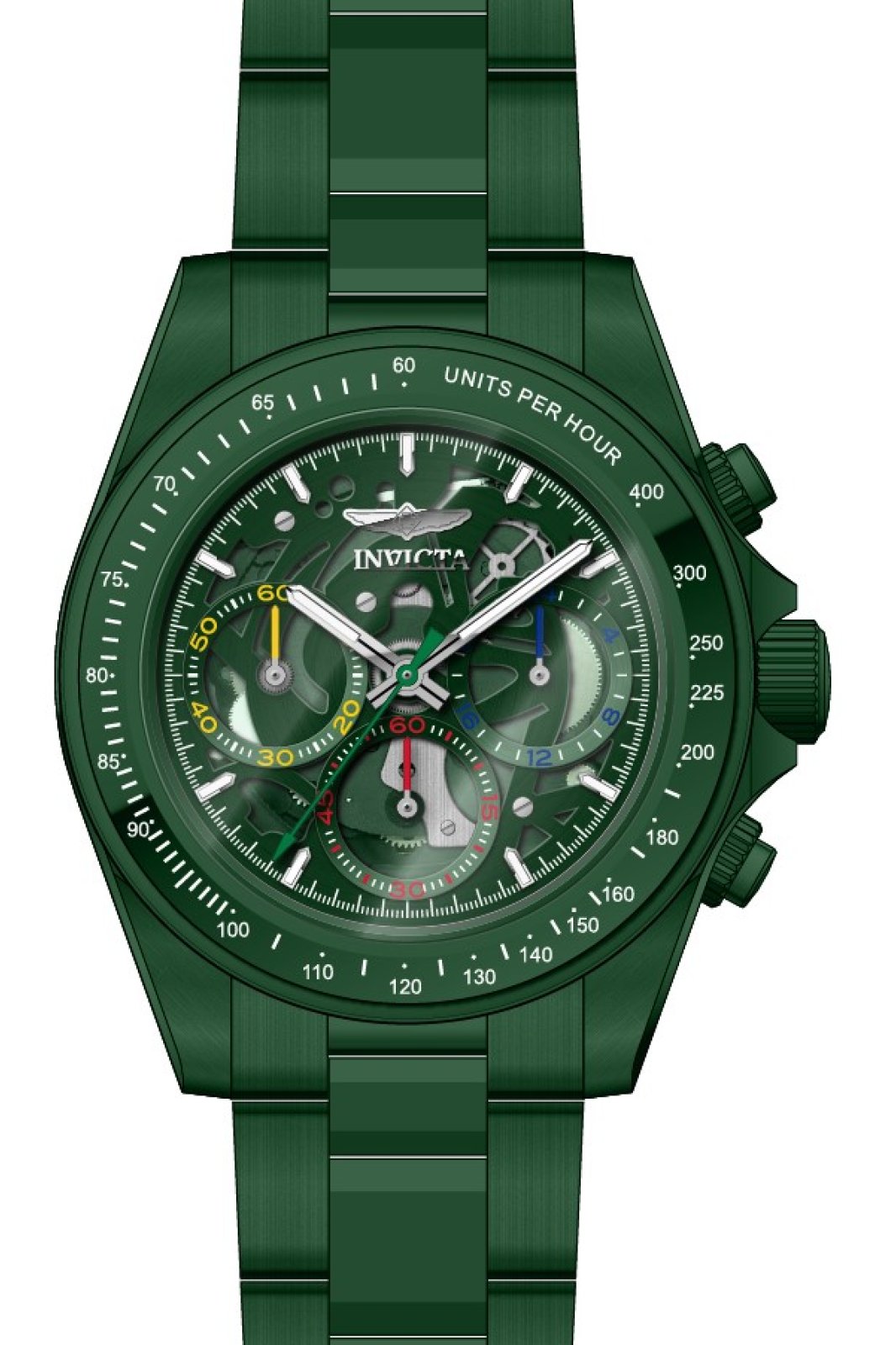 Invicta Speedway 51033 Herrenuhr - Quarzwerk - Edelstahl mit gr??nem Zifferblatt - 39 mm