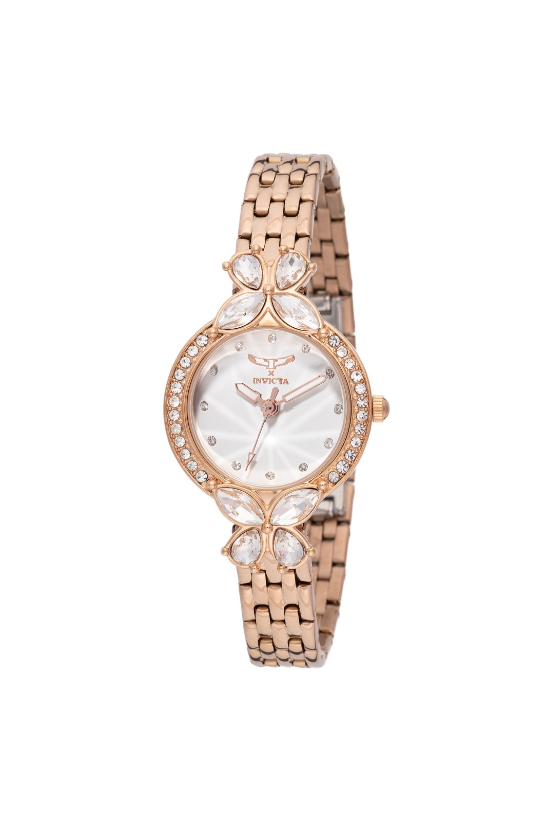 Invicta Wildflower 69099 Damenuhr - Quarzwerk - Metall mit weißem Zifferblatt - 30 mm