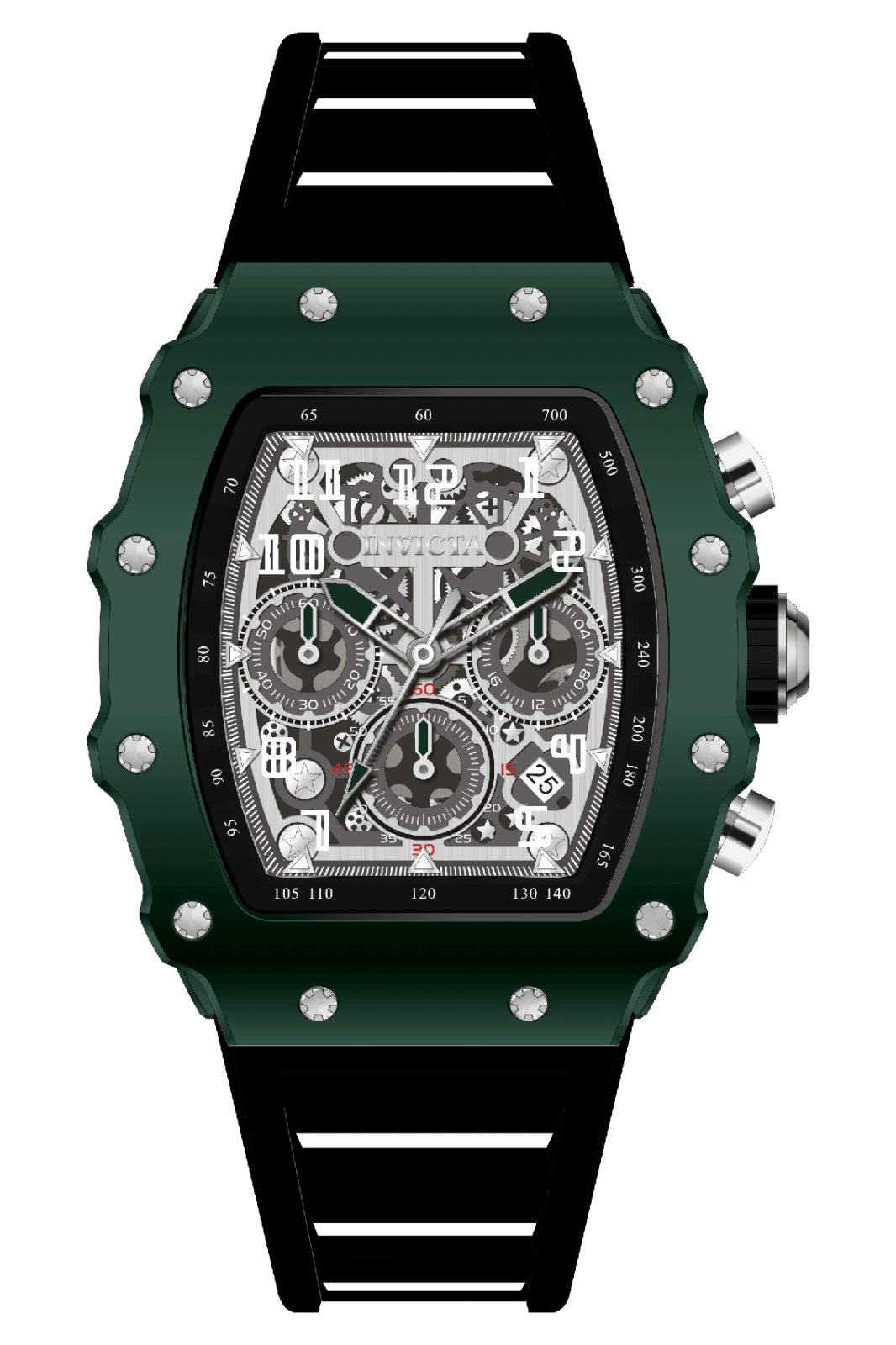 Invicta Racing 69696 Reloj para Hombre - Movimiento de Cuarzo - Acrílico con Esfera Plateada - 43 mm