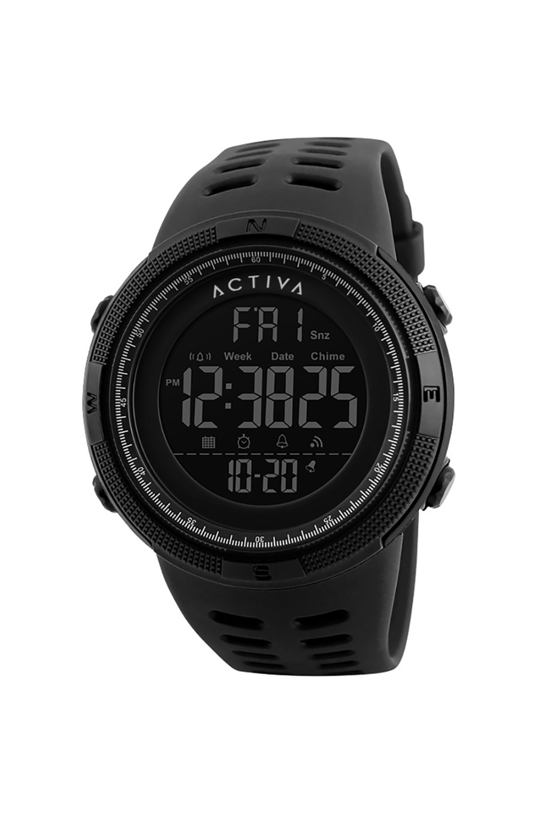 Activa Digital ACW1915-008 Herenhorloge - Digitaal Uurwerk - ABS met Zwarte Wijzerplaat - 50 mm afbeelding