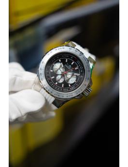 Invicta Aviator 50962 Reloj de Hombre - Movimiento de Cuarzo - Acero Inoxidable con Esfera Negra - 50 mm