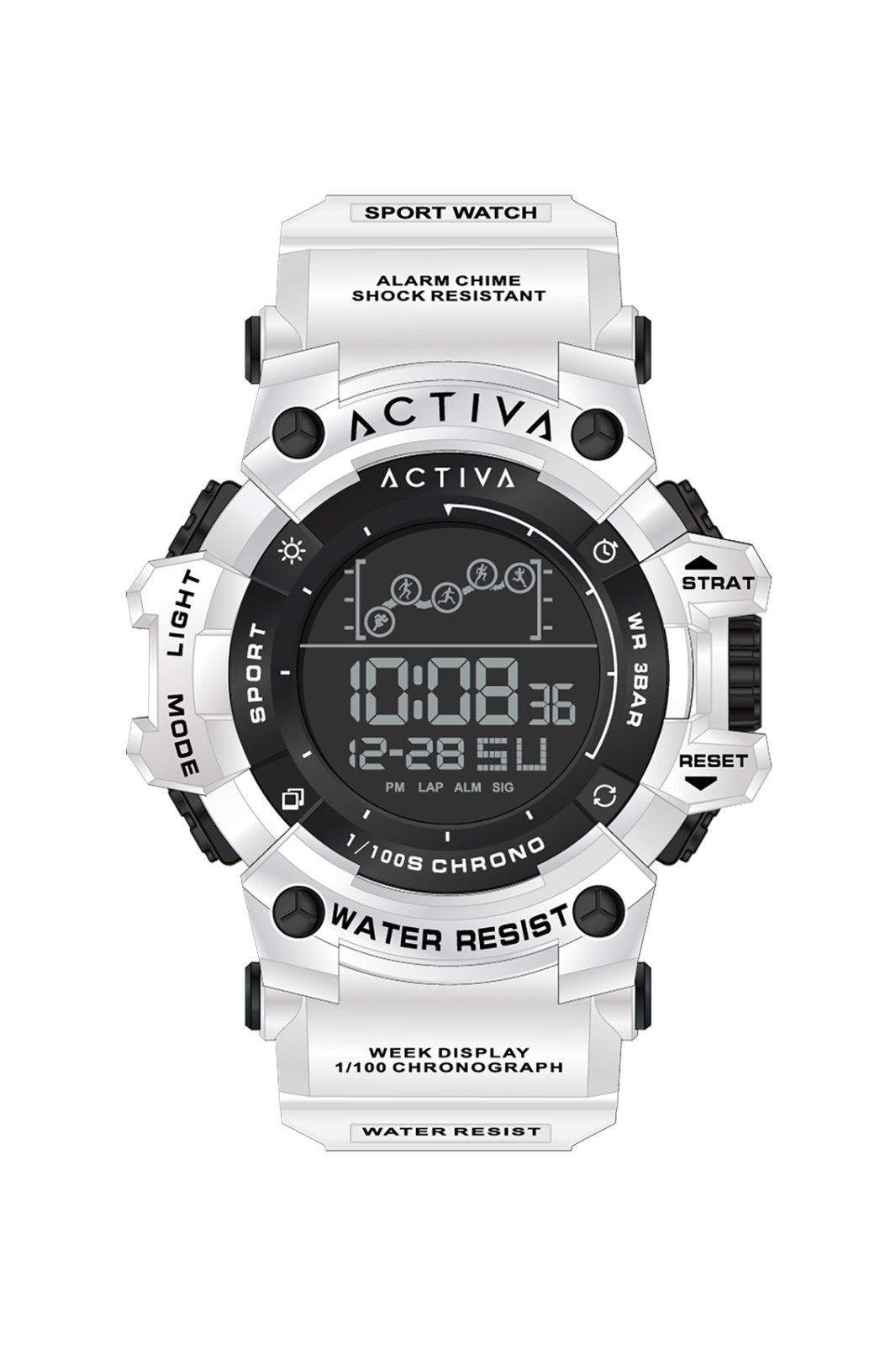 Activa Digital Essentials ACW8082-024 Men's Watch - Digital Movement - Abs with Black Dial - 50 mm