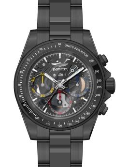 Invicta Speedway 50273 Zegarek męski - Mechanizm kwarcowy - Stal nierdzewna z czarną tarczą - 39 mm