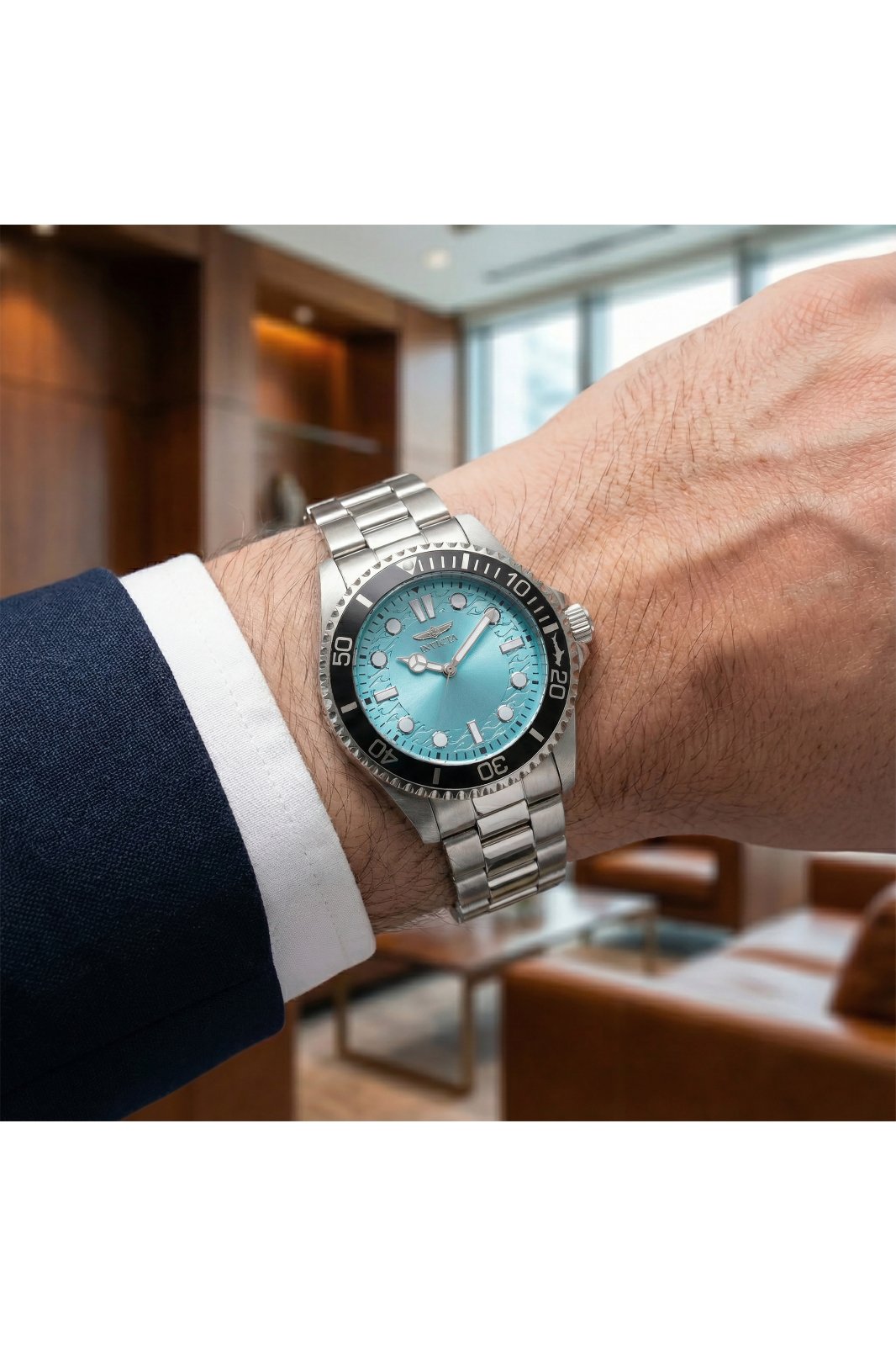 Invicta Pro Diver 50325 Reloj para Hombre - Movimiento de Cuarzo - Acero Inoxidable con Esfera Azul - 43 mm