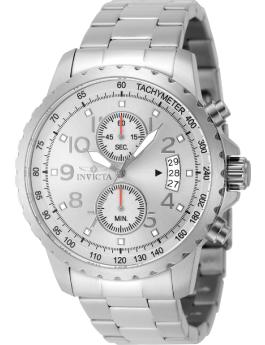 Invicta Specialty 69791 Relógio Masculino - Movimento Quartz - Aço com Mostrador Prateado - 47 mm