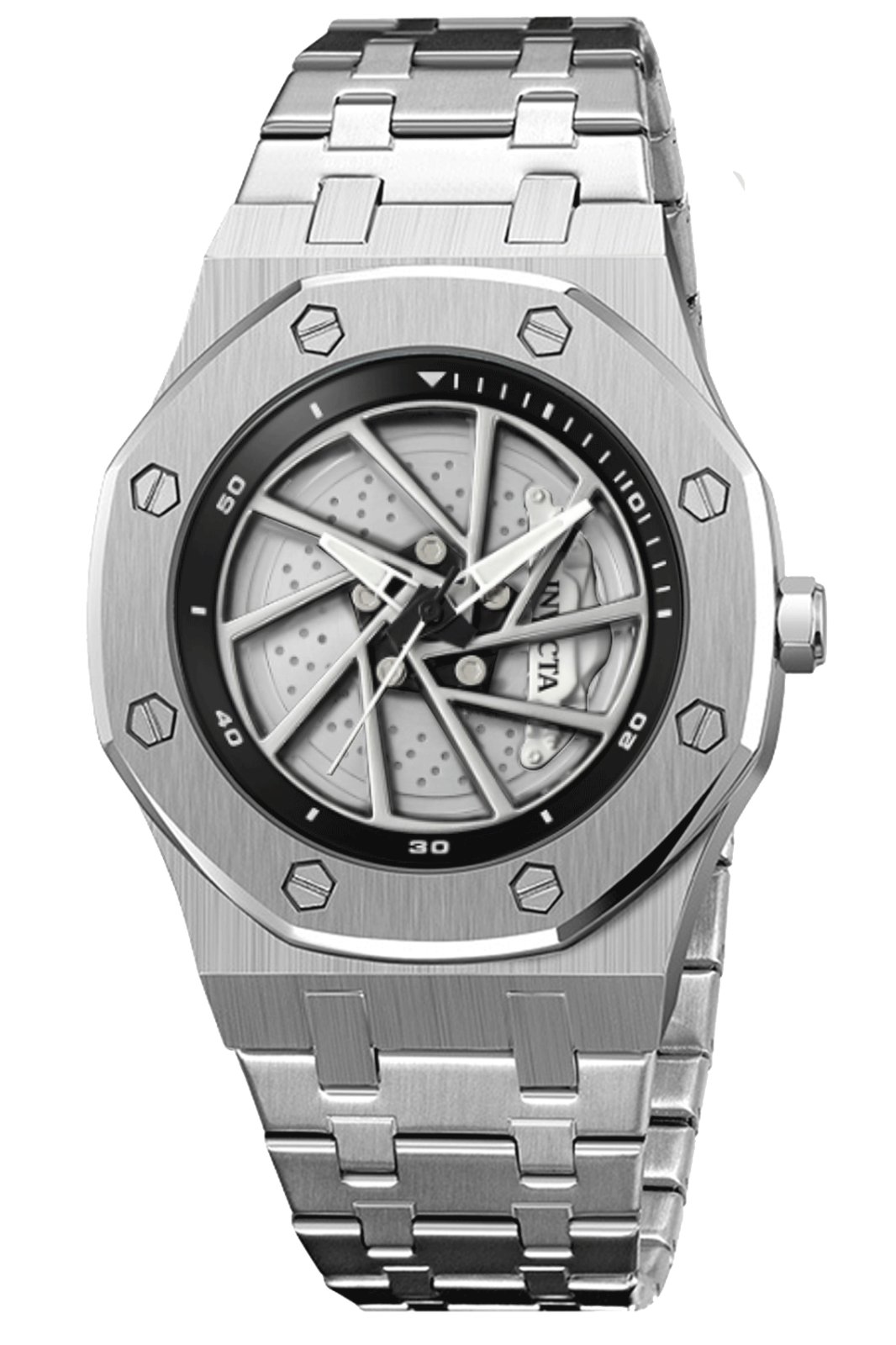 Invicta Speedway 69486 Reloj para Hombre - Movimiento de Cuarzo - Metal con Esfera Plateada - 42 mm