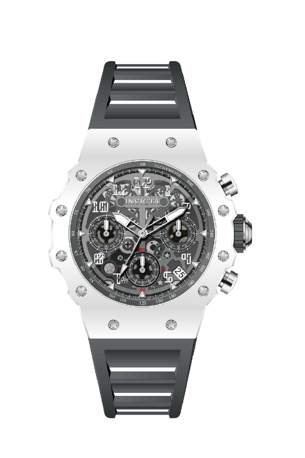 Invicta Racing 69622 Reloj para Hombre - Movimiento de Cuarzo - Acrílico con Esfera Plateada - 40 mm