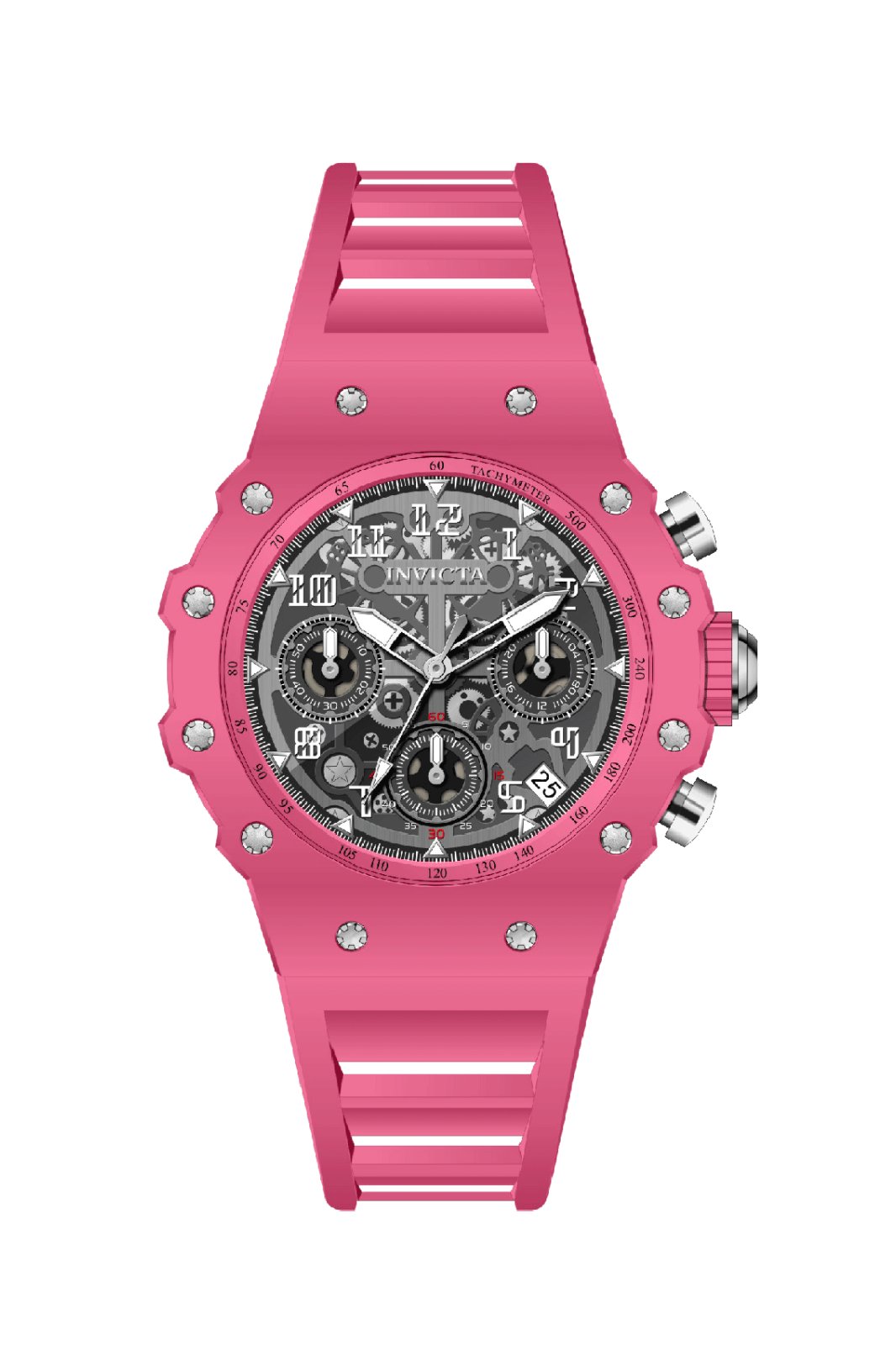Invicta Racing 69623 Herenhorloge - Quartz Uurwerk - Acryl met Zilveren Wijzerplaat - 40 mm