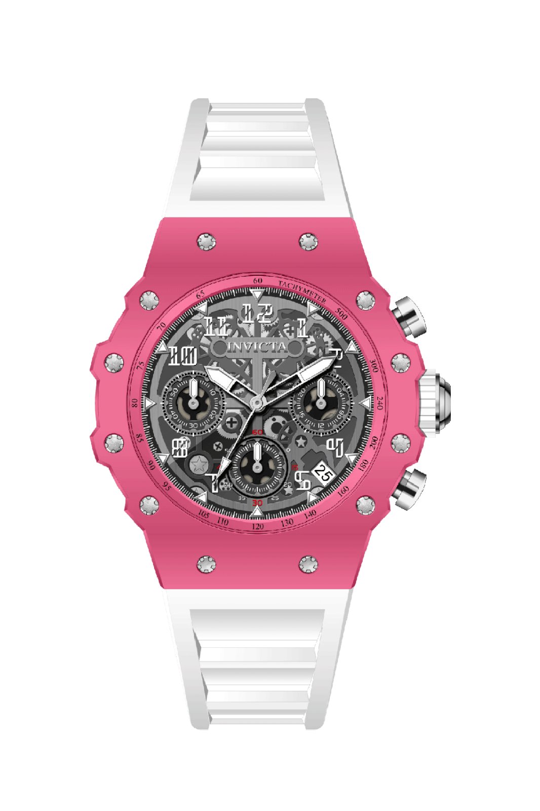 Invicta Racing 69624 Reloj para Hombre - Movimiento de Cuarzo - Acrílico con Esfera Plateada - 40 mm