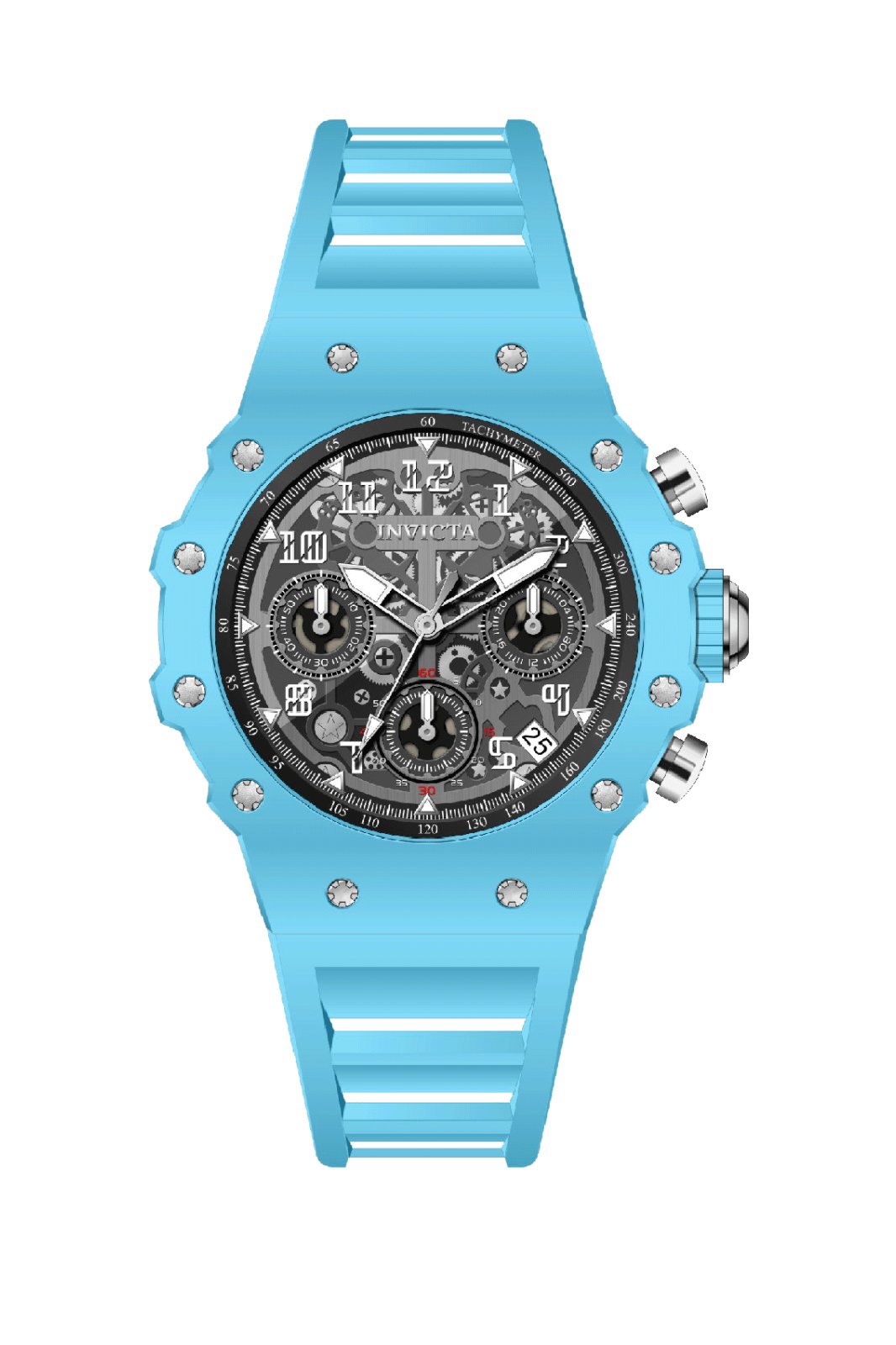 Invicta Racing 69628 Montre Homme - Mouvement Quartz - Acrylique avec Cadran Argenté - 40 mm