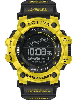 Activa Digital ACW8082-014 Reloj de Hombre - Movimiento Digital - ABS con Esfera Negra - 50 mm