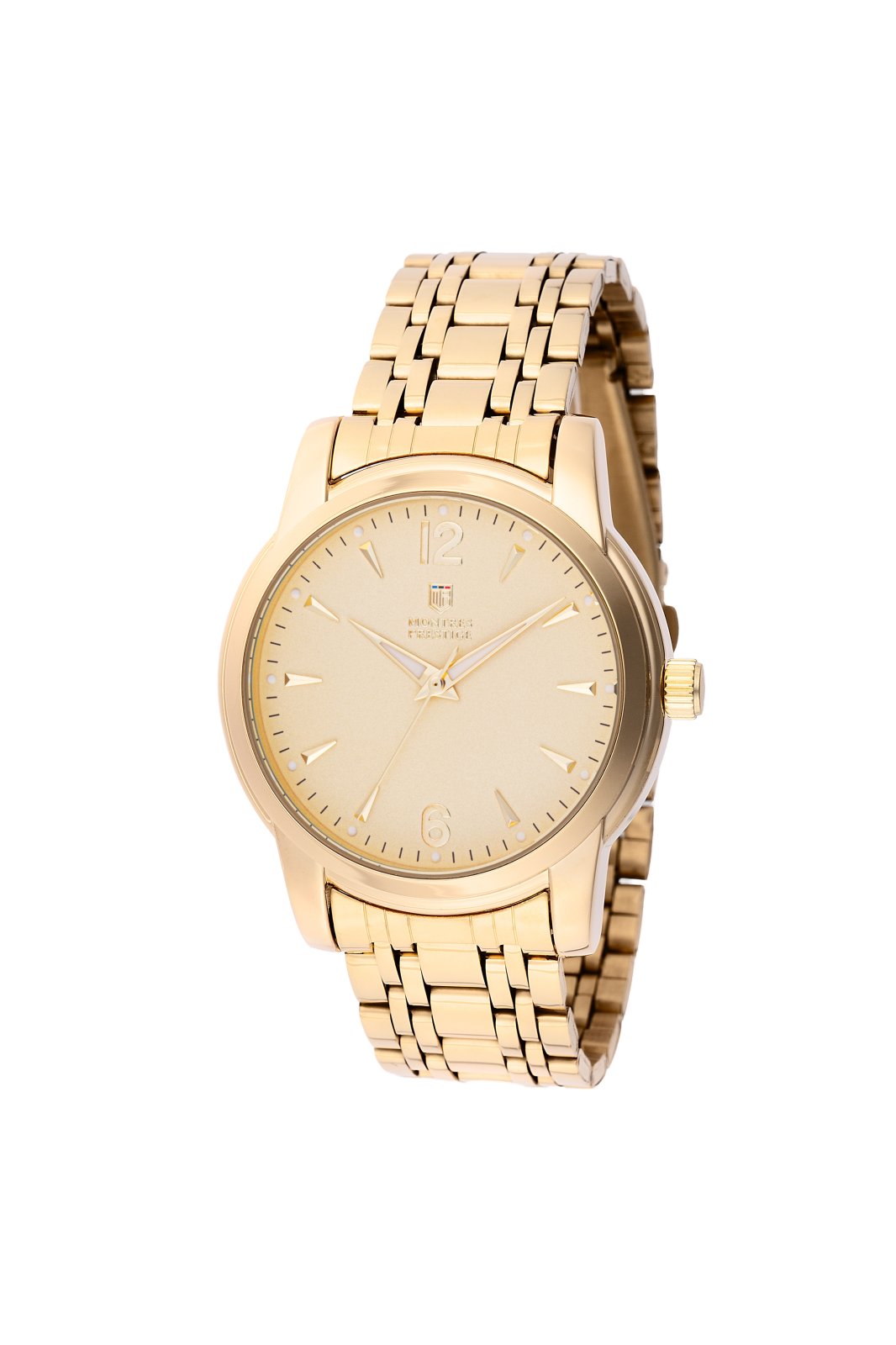 Montres Prestige Classic MPW-0034 Reloj de Hombre - Movimiento de Cuarzo - Metal con Esfera Dorada - 41 mm