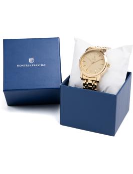 Montres Prestige Classic MPW-0034 Reloj de Hombre - Movimiento de Cuarzo - Metal con Esfera Dorada - 41 mm