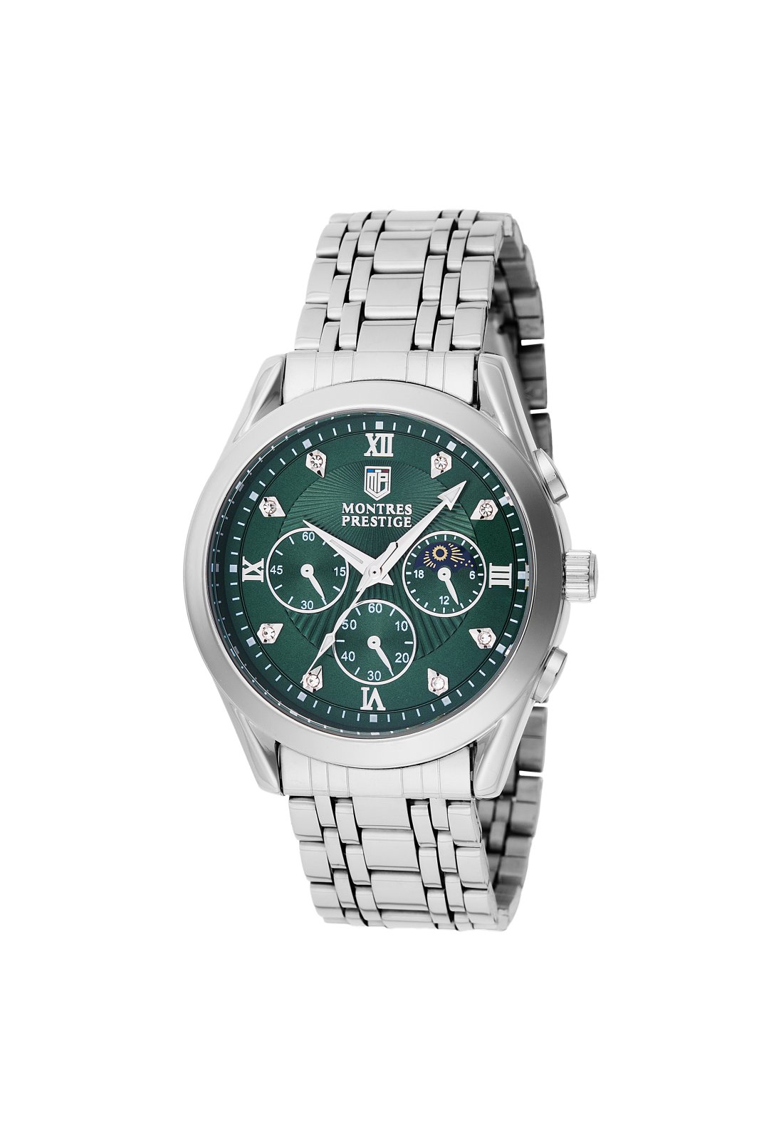 Montres Prestige Classic MPW-0057 Herrenuhr - Quarzwerk - Metall mit grünem Zifferblatt - 40 mm