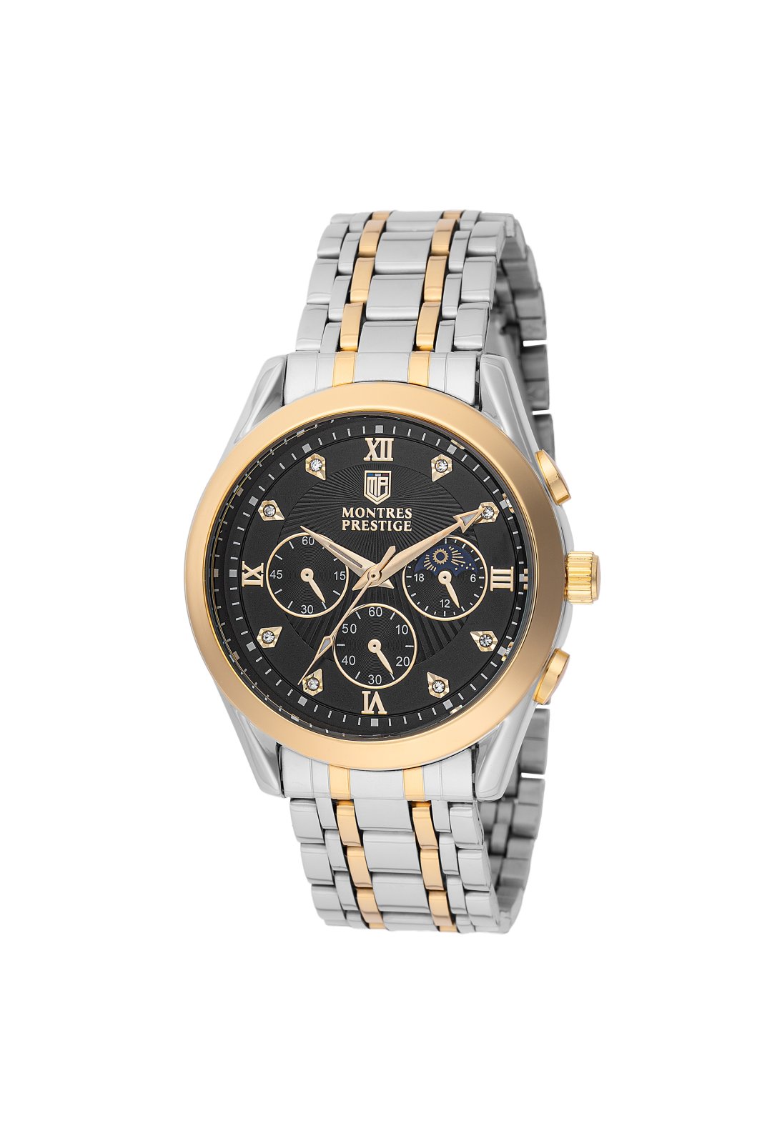 Montres Prestige Classic MPW-0059 Herrenuhr - Quarzwerk - Metall mit schwarzem Zifferblatt - 40 mm