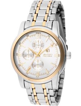 Montres Prestige Classic MPW-0066 Reloj de Hombre - Movimiento de Cuarzo - Metal con Esfera Blanca - 41 mm