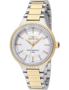 Invicta Angel 49755 Reloj de Mujer - Movimiento de Cuarzo - Acero Inoxidable con Esfera de Nácar - 38 mm