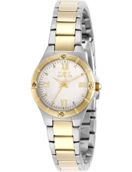 Invicta Wildflower 50390 Reloj para Mujer - Movimiento de Cuarzo - Acero Inoxidable con Esfera Plateada - 26 mm