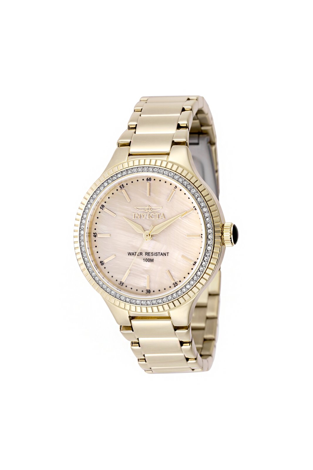 Invicta Angel 50646 Reloj para Mujer - Movimiento de Cuarzo - Acero Inoxidable con Esfera Dorada - 38 mm