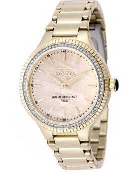 Invicta Angel 50646 Reloj para Mujer - Movimiento de Cuarzo - Acero Inoxidable con Esfera Dorada - 38 mm