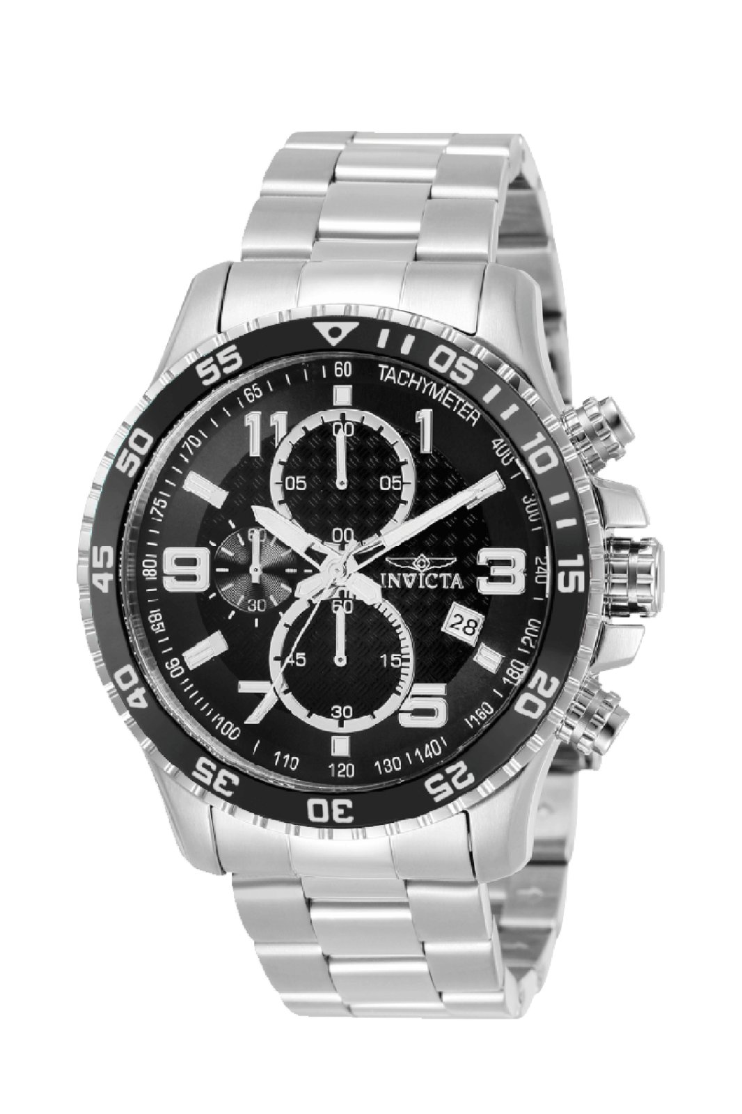 Invicta Specialty 69813 Reloj para Hombre - Movimiento de Cuarzo - Acero con Esfera Negra - 45 mm