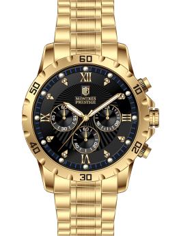 Montres Prestige Classic MPW-0330 Reloj de Hombre - Movimiento de Cuarzo - Metal con Esfera Negra - 44 mm