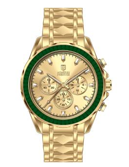 Montres Prestige Classic MPW-0340 Reloj de Hombre - Movimiento de Cuarzo - Metal con Esfera Dorada - 44 mm