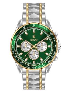 Montres Prestige Classic MPW-0346 Reloj de Hombre - Movimiento de Cuarzo - Metal con Esfera Verde - 44 mm