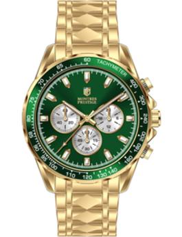 Montres Prestige Classic MPW-0350 Reloj de Hombre - Movimiento de Cuarzo - Metal con Esfera Verde - 44 mm