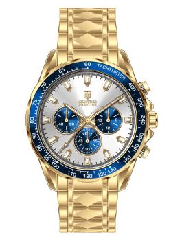 Montres Prestige Classic MPW-0353 Reloj de Hombre - Movimiento de Cuarzo - Metal con Esfera Plateada - 44 mm