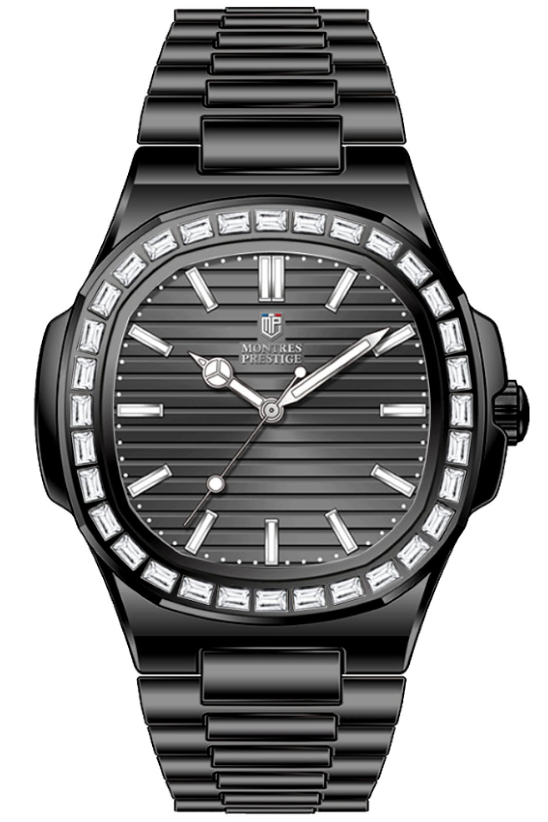 Montres Prestige Classic MPW-0361 Herrenuhr - Quarzwerk - Metall mit schwarzem Zifferblatt - 40 mm