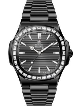 Montres Prestige Classic MPW-0361 Reloj de Hombre - Movimiento de Cuarzo - Metal con Esfera Negra - 40 mm