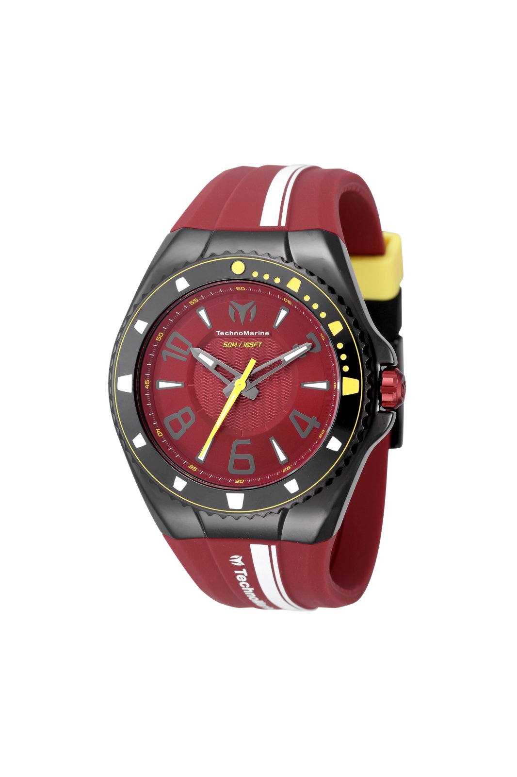TechnoMarine Racing Legends TM-525008 Herrenuhr - Quarzwerk - Edelstahl mit rotem Zifferblatt - 44 mm