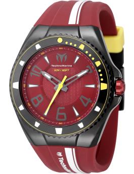 TechnoMarine Racing Legends TM-525008 Zegarek Męski - Mechanizm Kwarcowy - Stal Nierdzewna z Czerwoną Tarcza - 44 mm