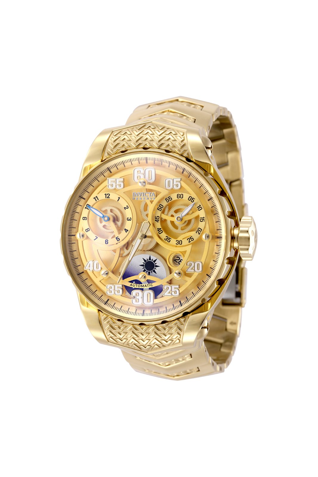 Invicta Reserve 50267 Reloj de Hombre - Movimiento Automático - Acero Inoxidable con Esfera Dorada - 48 mm