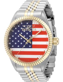 Invicta Specialty 50421 Zegarek Męski - Mechanizm Kwarcowy - Stal Nierdzewna z Czerwoną Tarcza - 43 mm